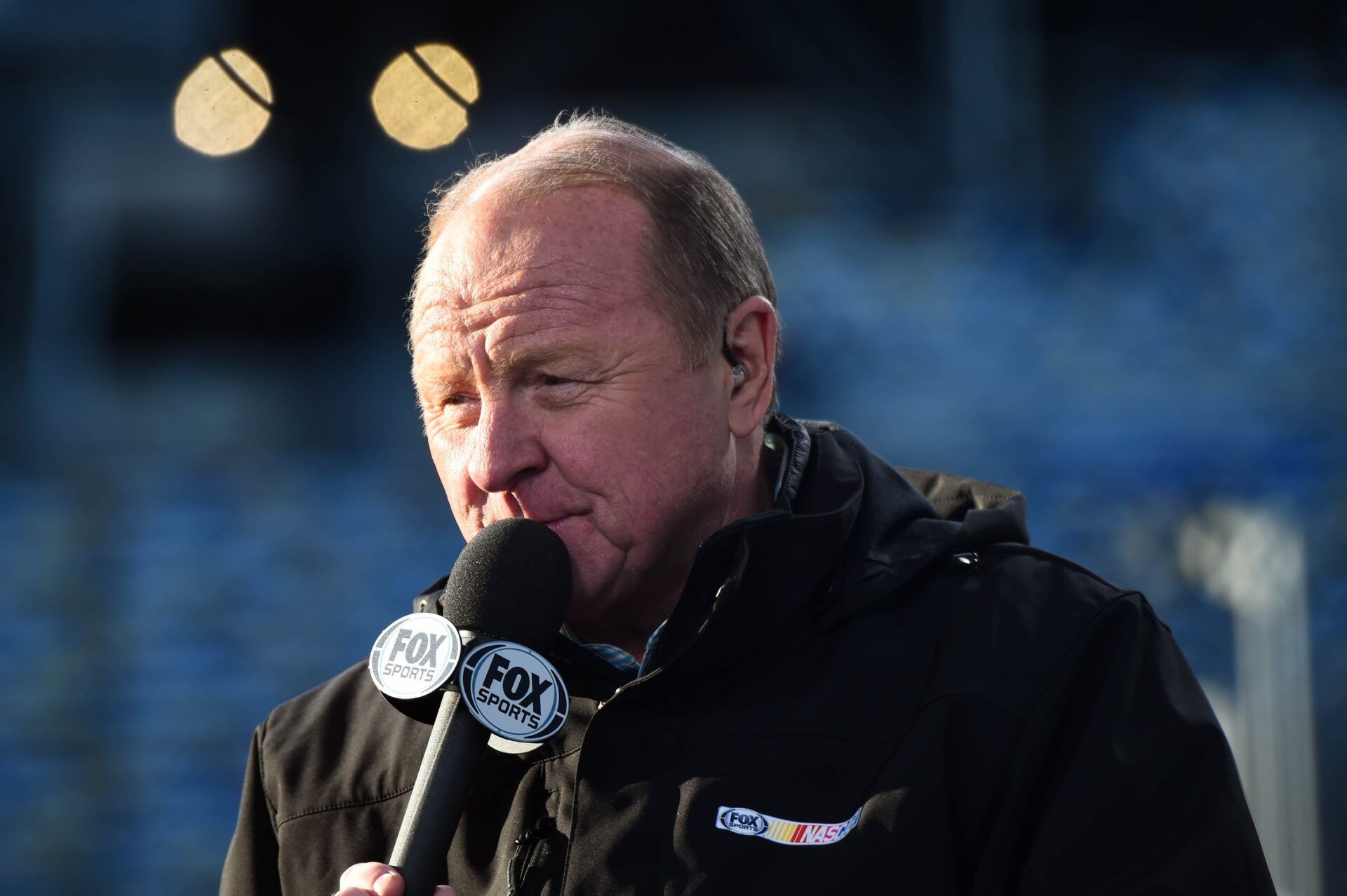 Fox Sports NASCAR analyst Larry McReynolds before race one of the Budweiser Duels at Daytona International Speedway.