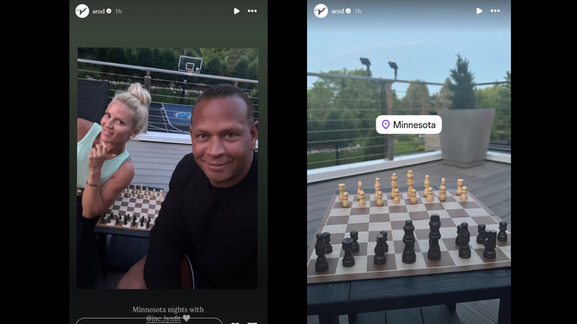 Screenshot from Alex Rodriguez's Instagram story