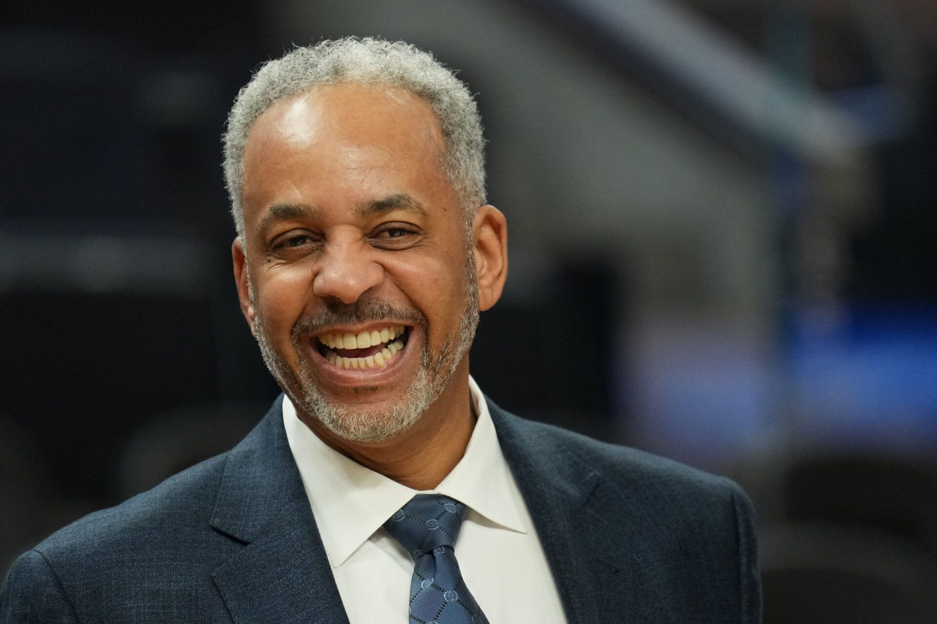 Charlotte Hornets color commentator Dell Curry before the game against the Golden State Warriors at Chase Center.