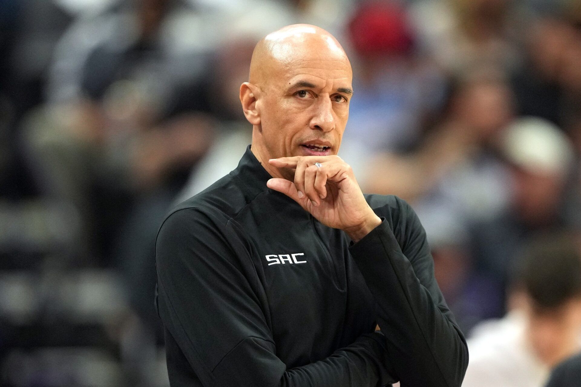 Sacramento Kings interim head coach Doug Christie during the first quarter against the Los Angeles Clippers at Golden 1 Center.