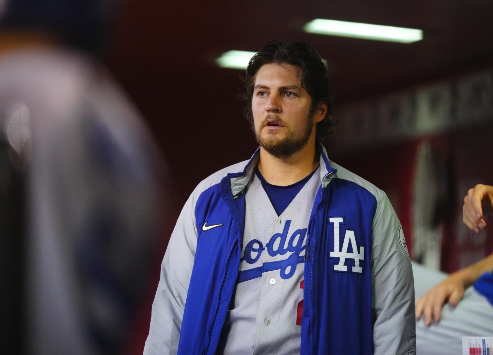 Los Angeles Dodgers pitcher Trevor Bauer against the Arizona Diamondbacks at Chase Field.