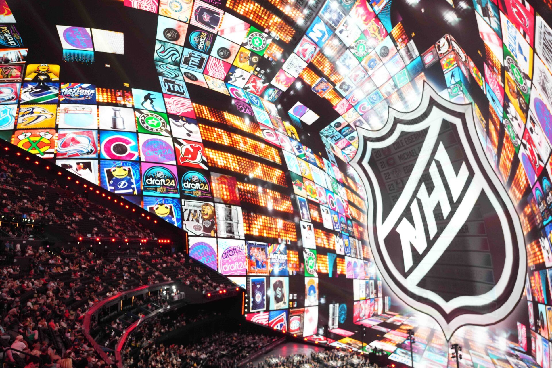 A general view in the first round of the 2024 NHL Draft at The Sphere.