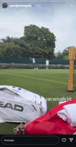 Georgios Frangulis's Instagram story featuring Novak Djokovic