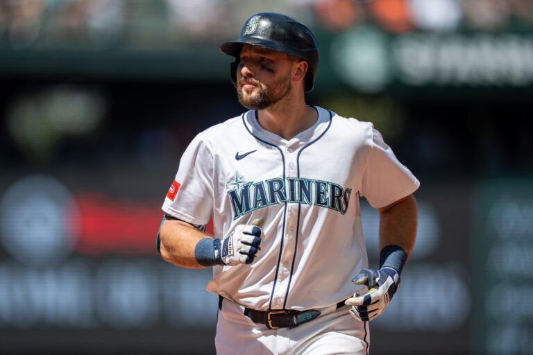 Seattle Mariners catcher Cal Raleigh (29) is pictured during a game against the Baltimore Orioles at T-Mobile Park.