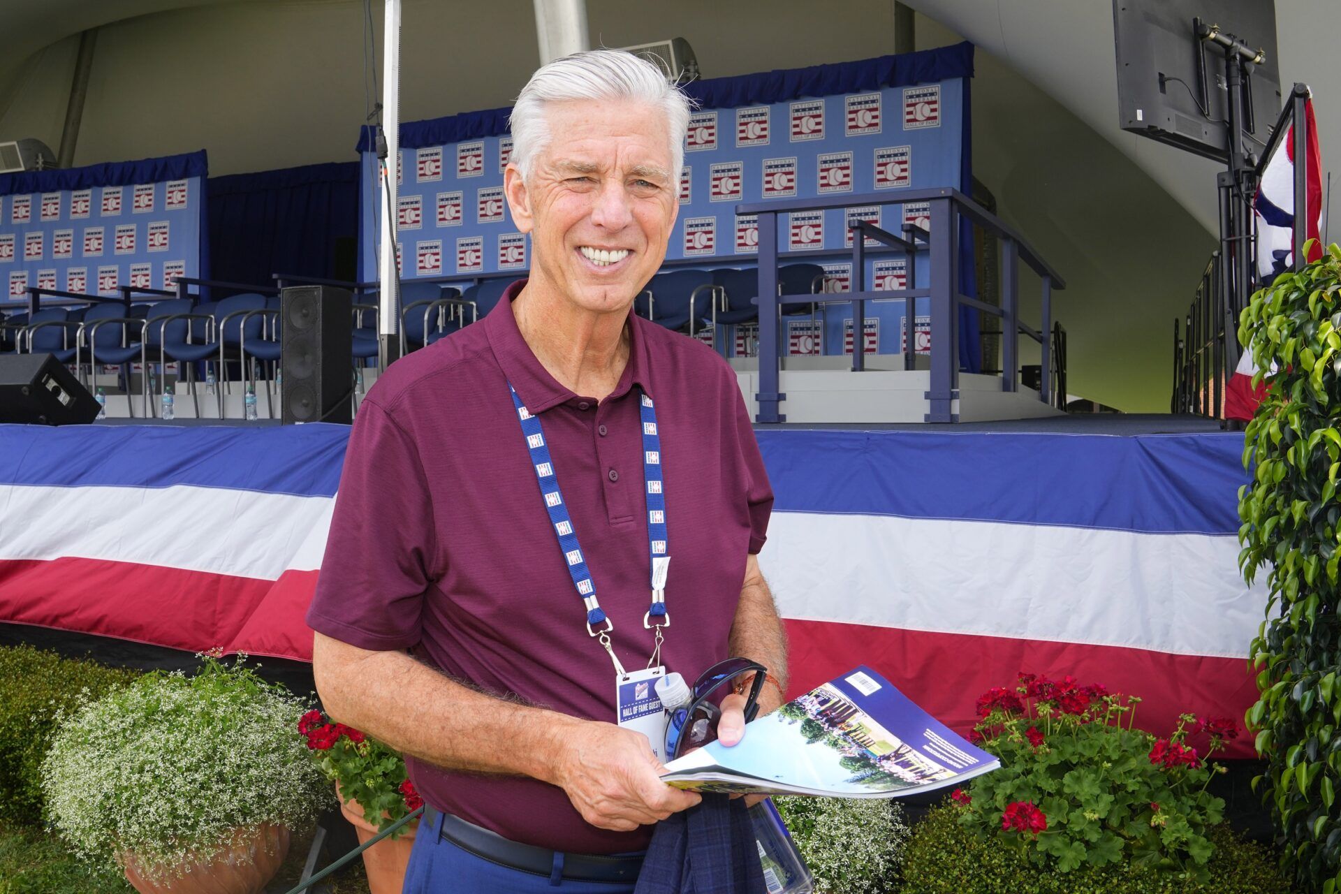Philadelphia Phillies General Manager Dave Dombrowski poses for a photo prior to the National Baseball Hall of Fame Induction Ceremony in Cooperstown, NY.
