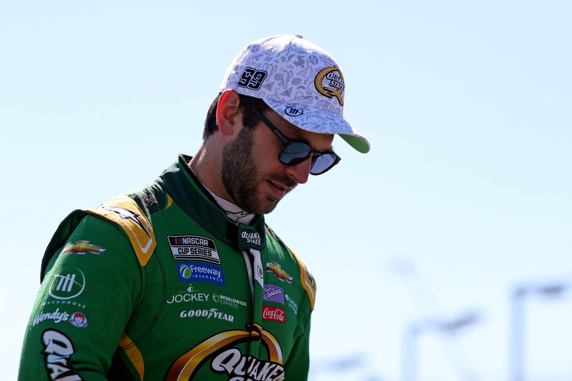 NASCAR Cup Series driver Daniel Suarez (99) during practice for the Goodyear 400 at Darlington Raceway.
