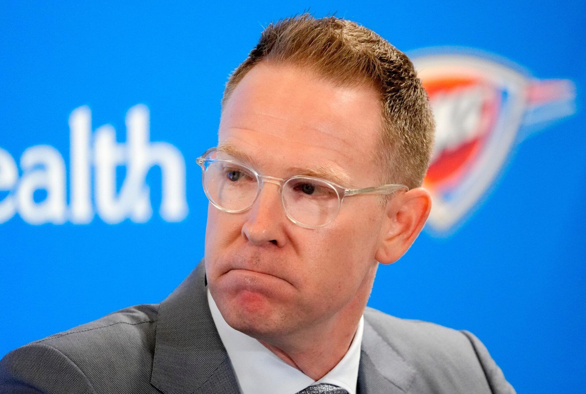 Thunder general manager Sam Presti speaks during an introductory press conference for the 2024 Thunder draft picks at Oklahoma Contemporary Arts Center in Oklahoma City, Saturday, June, 29, 2024.