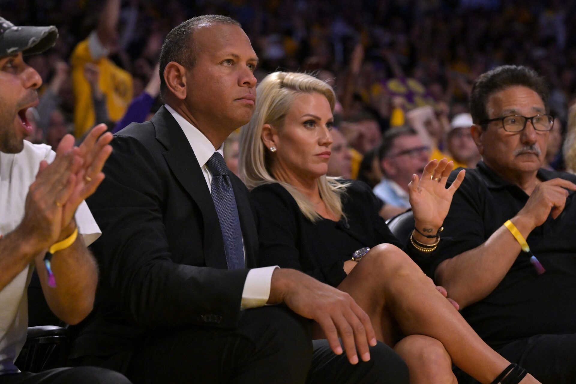 MLB Hall of Famer Alex Rodriguez and girlfriend Jaclyn Cordeiro attend the Los Angeles Lakers and the Minnesota Timberwolves at Crypto.com Arena.