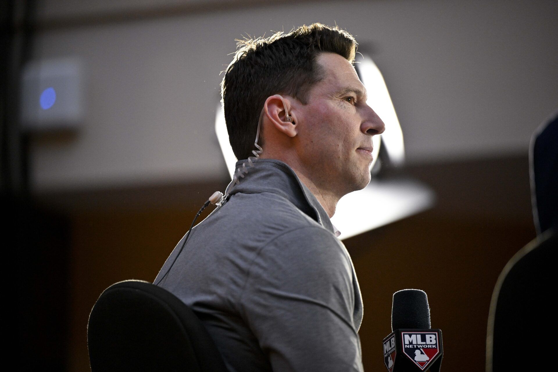 Boston Red Sox chief baseball officer Craig Breslow speaks with the media 
at the Hilton Anatole during the 2024 MLB Winter Meetings.