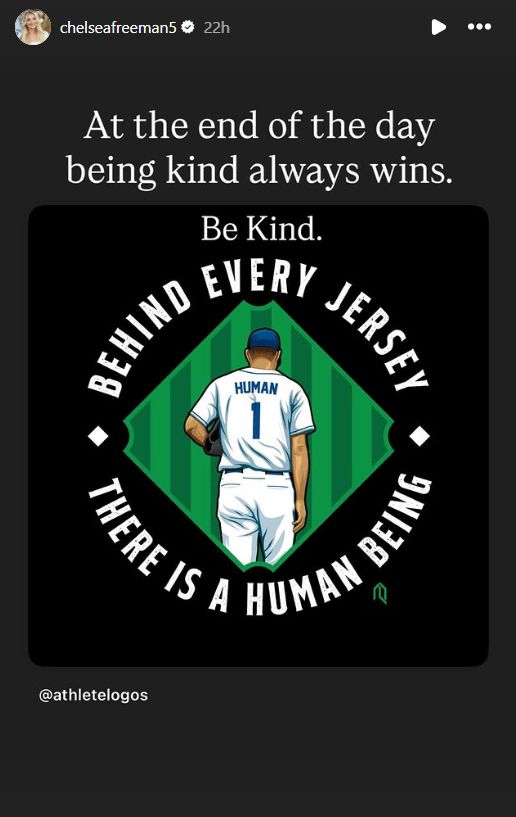 Screenshot from Chelsea Freeman's Instagram story