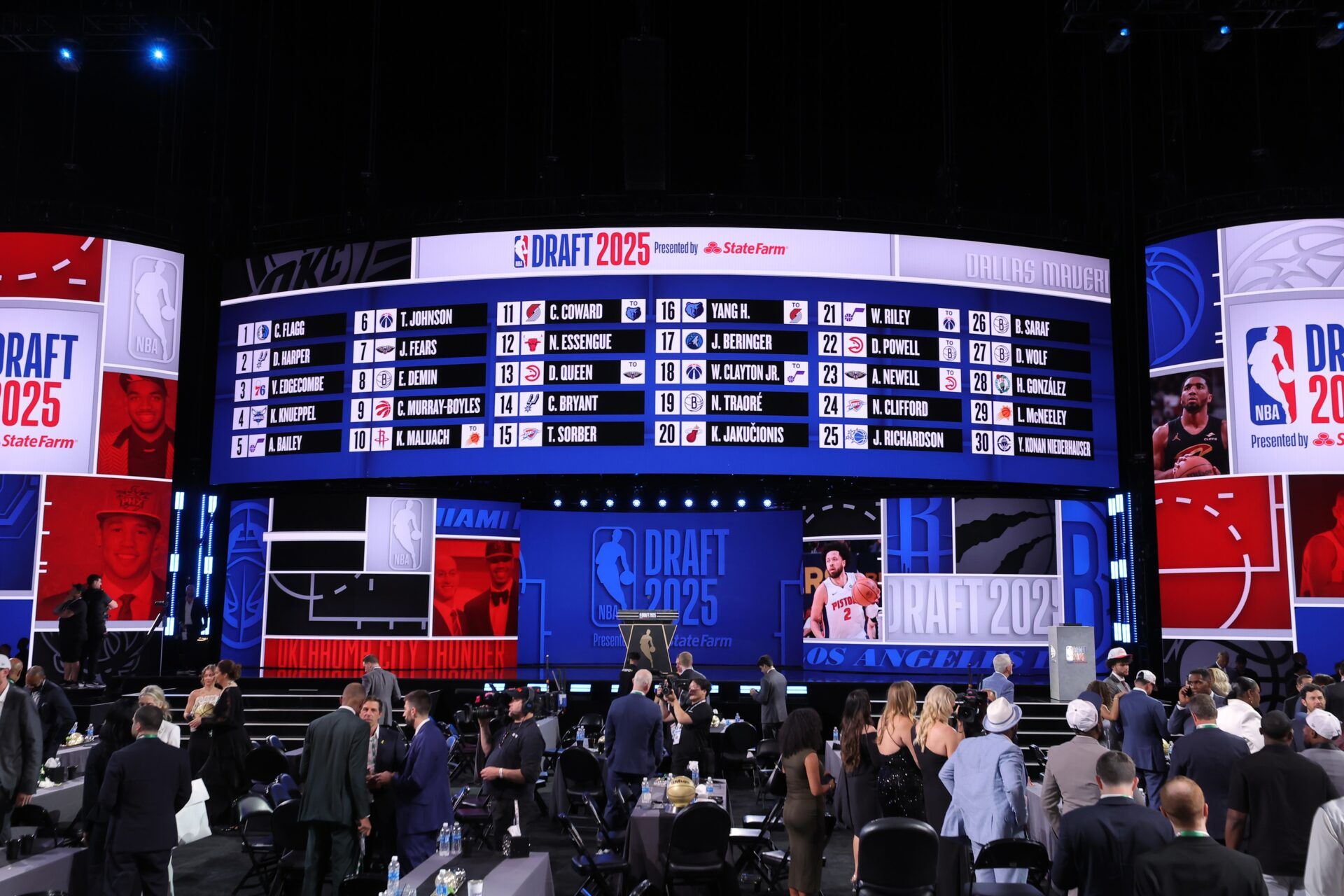 General view after the first round of the 2025 NBA Draft at Barclays Center.