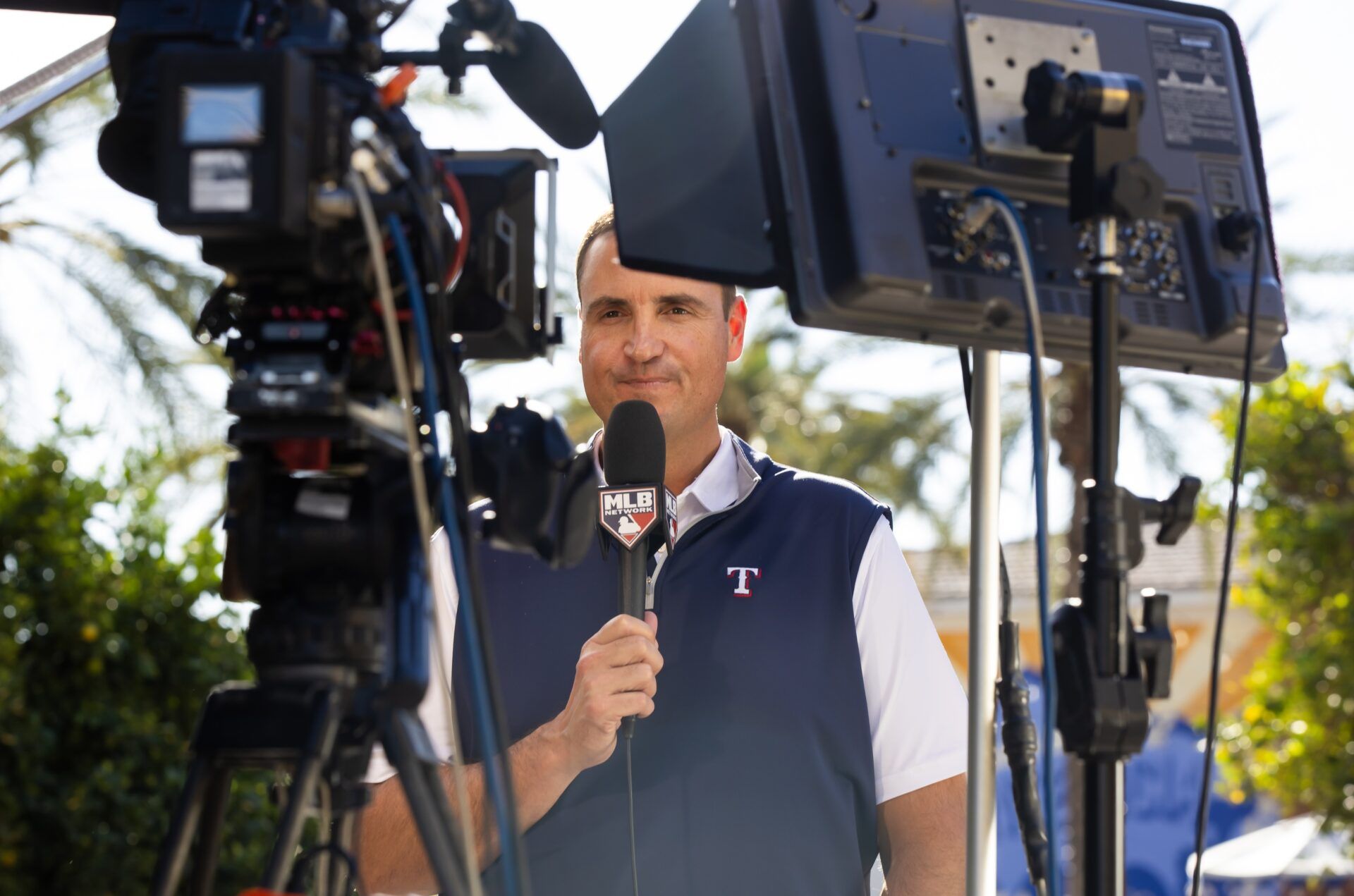 Texas Rangers general manager Chris Young speaks to the media during the MLB General Manager's Meetings at Omni Scottsdale Resort & Spa.