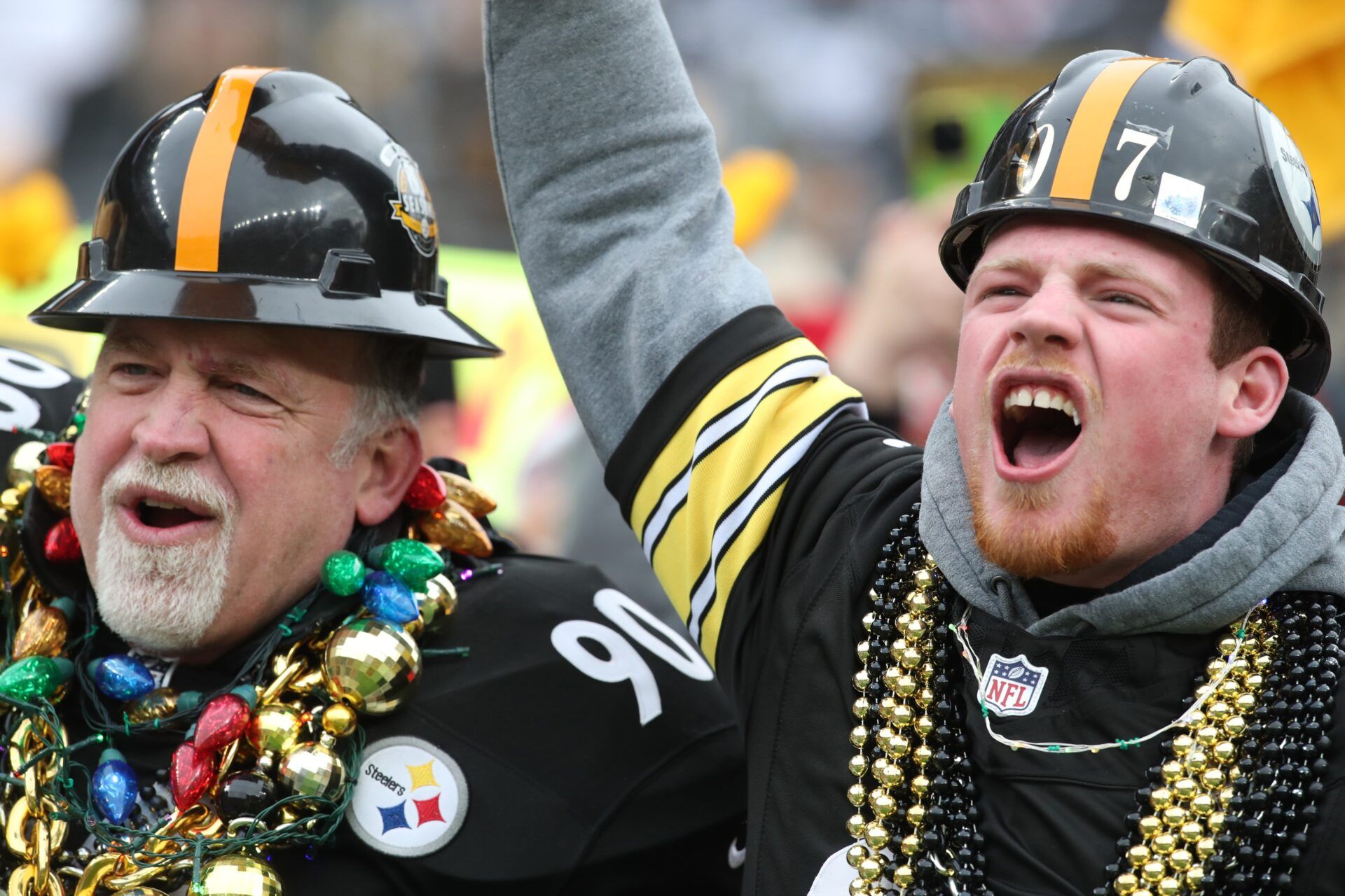 Pittsburgh Steelers fans cheer against the Kansas City Chiefs during the second quarter at Acrisure Stadium.