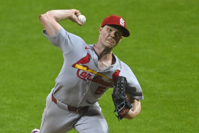 St. Louis Cardinals starting pitcher Sonny Gray (54) delivers a pitch in the ninth inning against the Cleveland Guardians at Progressive Field.