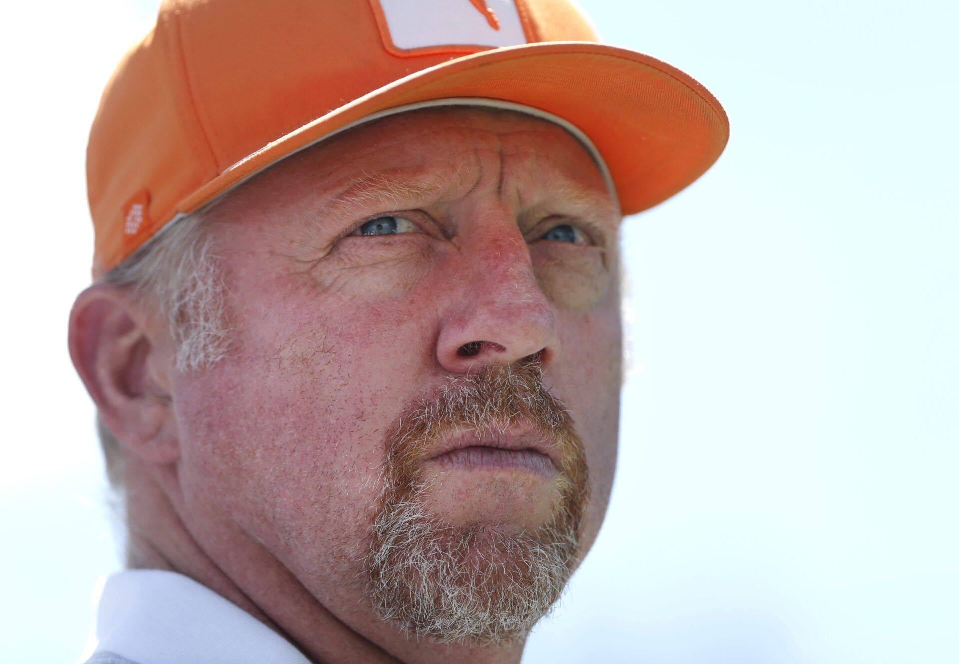 Boris Becker looks on during the match of Novak Djokovic (not pictured) against David Goffin (not pictured) on day six during the Western and Southern Open tennis tournament at Linder Family Tennis Center.