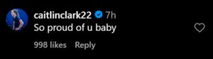 Caitlin Clark's comment on Lexie Hull's Instagram post
