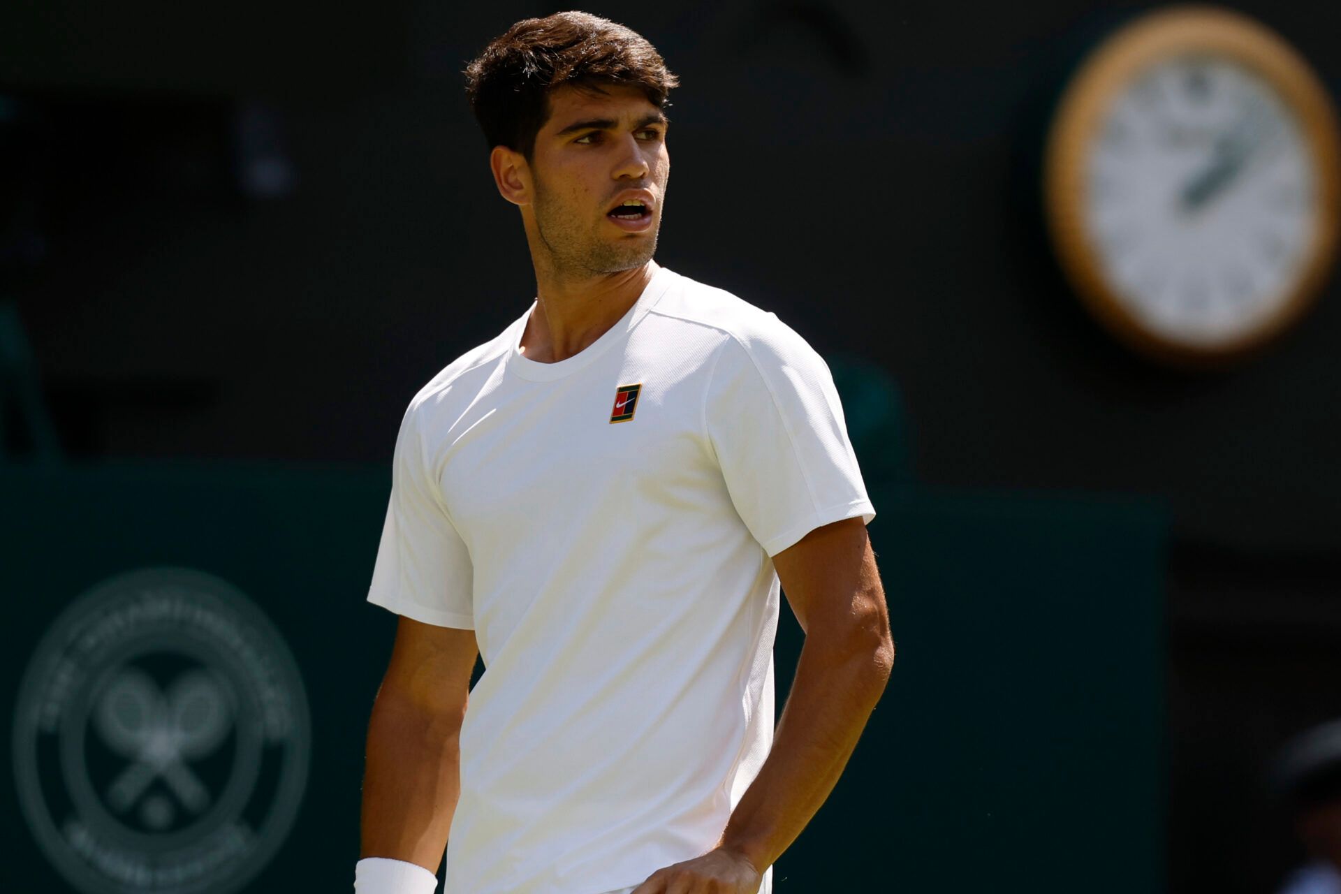 The third-round match between Carlos Alcaraz and Fabio Fognini at Wimbledon was suspended for a few minutes.