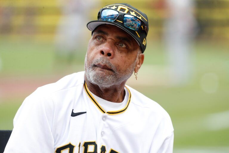 Pittsburgh Pirates former right fielder and 1978 MVP Dave Parker  looks on during a ceremony honoring the 1979 World Series team before the Pirates host the Atlanta Braves at PNC Park.