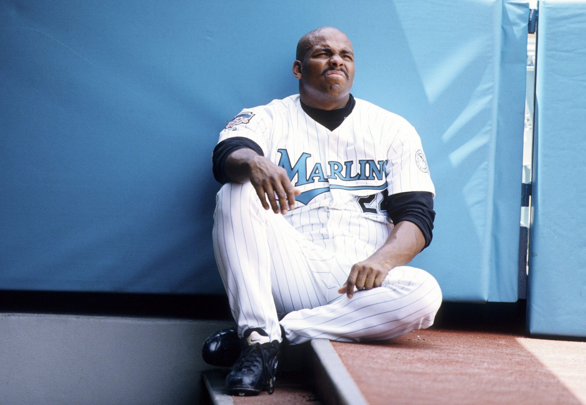 1997, Miami, FL, USA; FILE PHOTO; Florida Marlins third baseman Bobby Bonilla at Dolphin Stadium during the 1997 season.