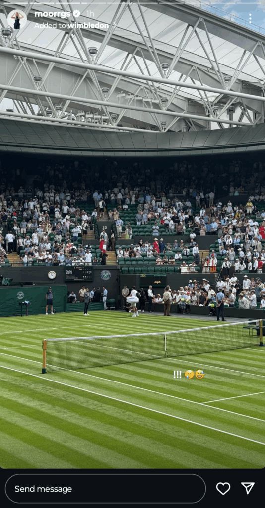 Morgan Riddle's Instagram story from Court 1