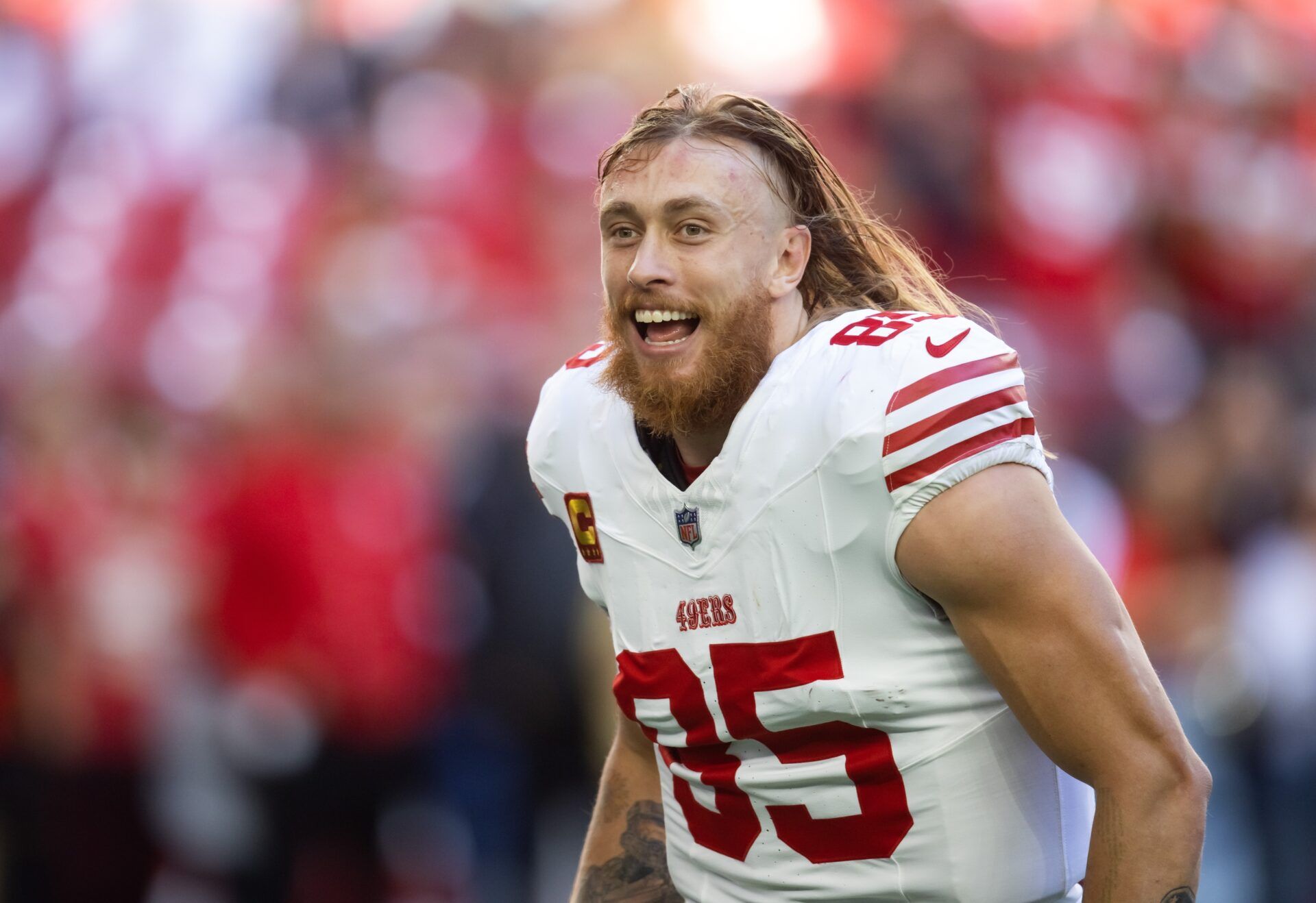 San Francisco 49ers tight end George Kittle (85) against the Arizona Cardinals at State Farm Stadium.