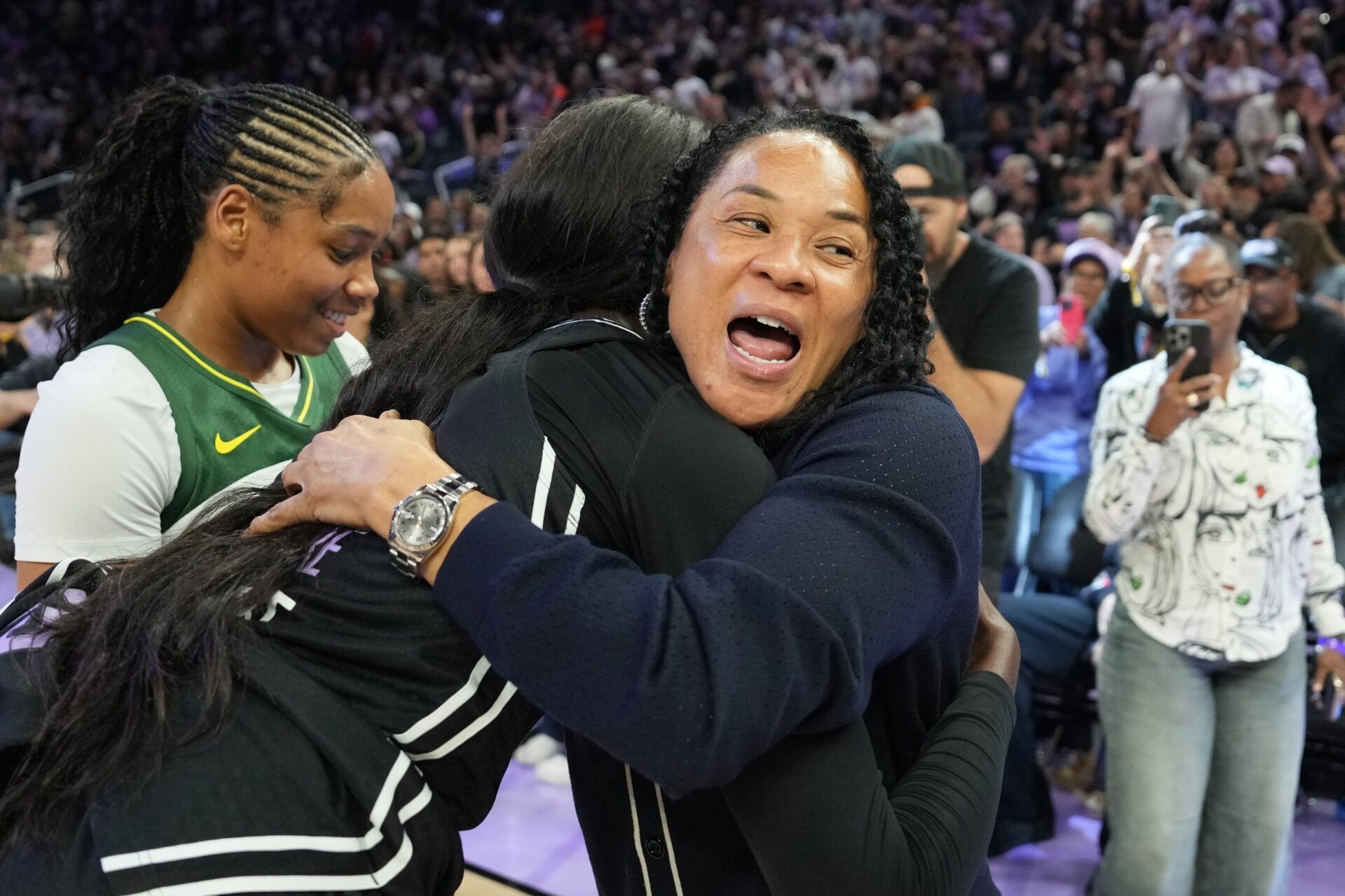 Dawn Staley Praised as Video Shows Her Hyping Up WNBA Commissioner's Cup  Participants