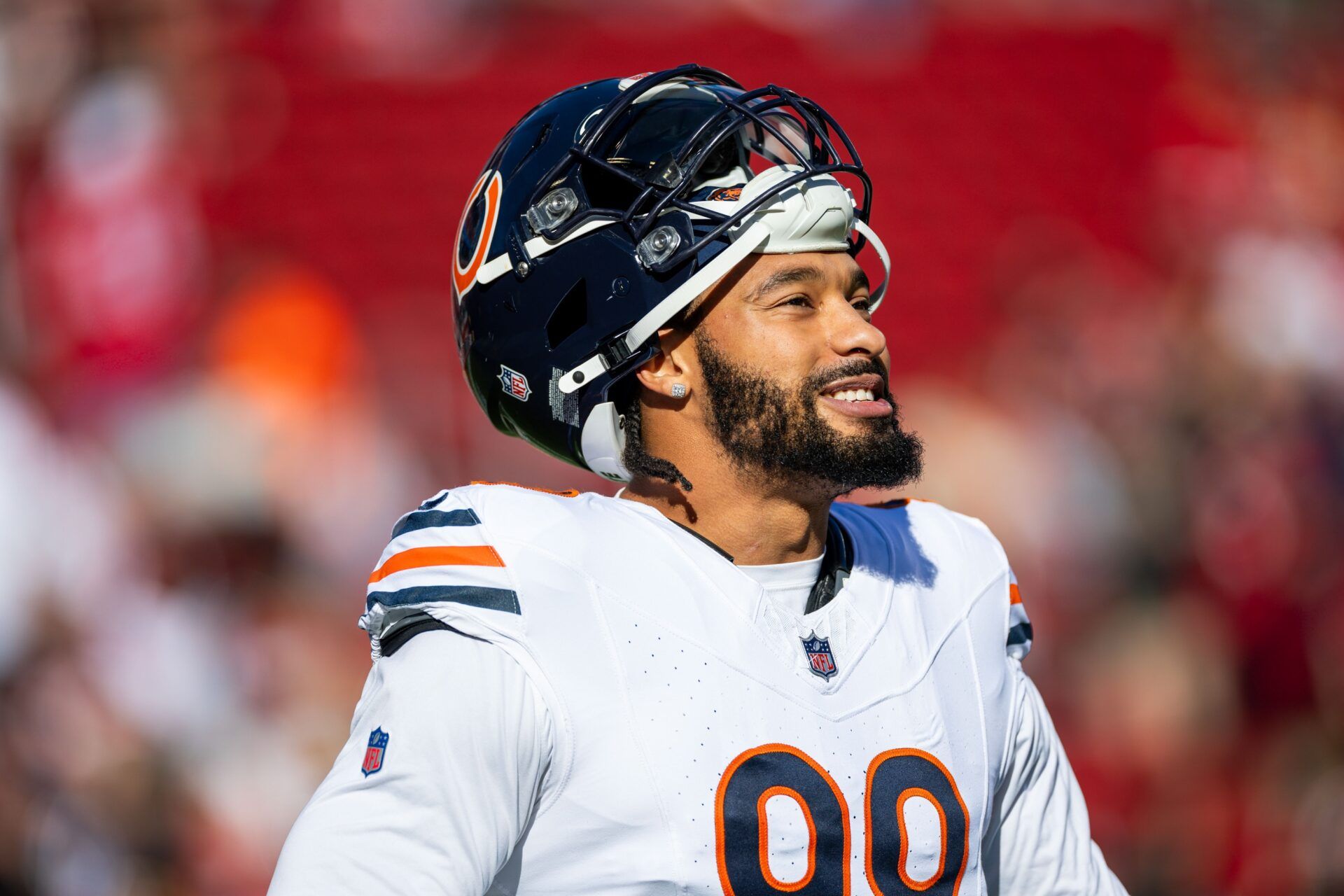 Chicago Bears defensive end Montez Sweat (98) warms up before the game against the San Francisco 49ers at Levi's Stadium.