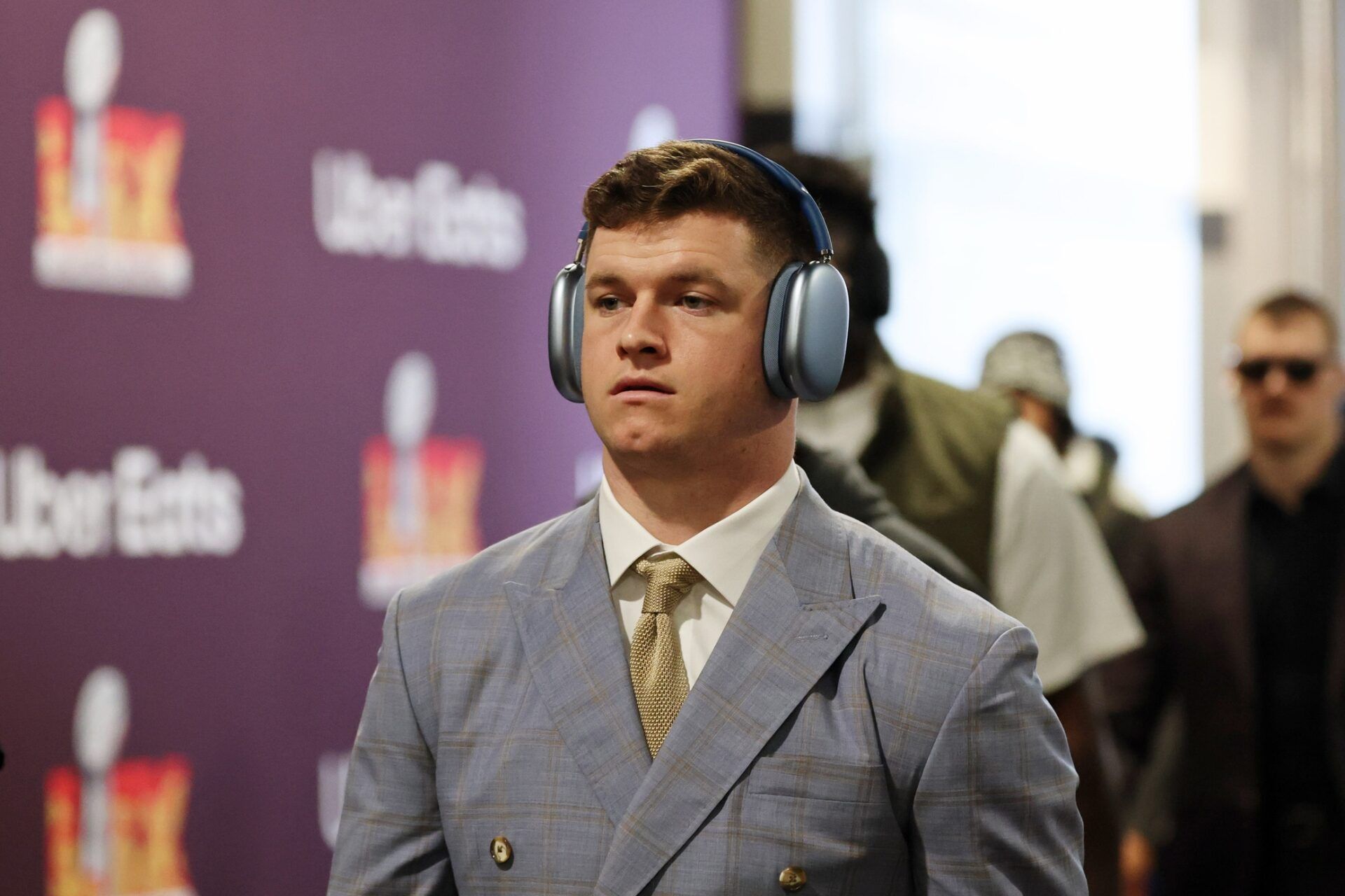 Philadelphia Eagles safety Reed Blankenship (32) arrives before Super Bowl LIX at Caesars Superdome.