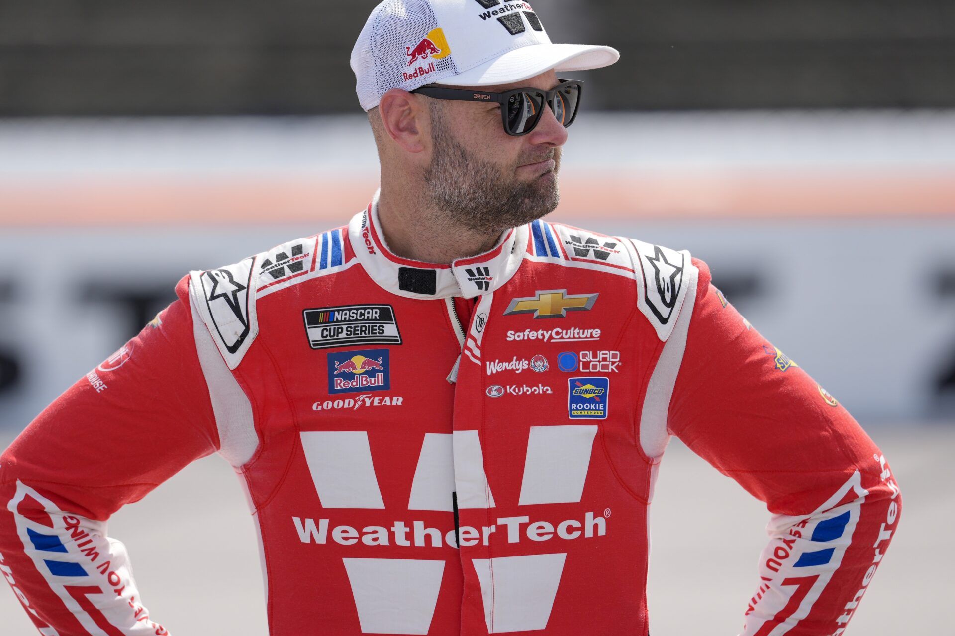 NASCAR Cup Series driver Shane van Gisbergen (88) waits for the start during the Goodyear 400 at Darlington Raceway.