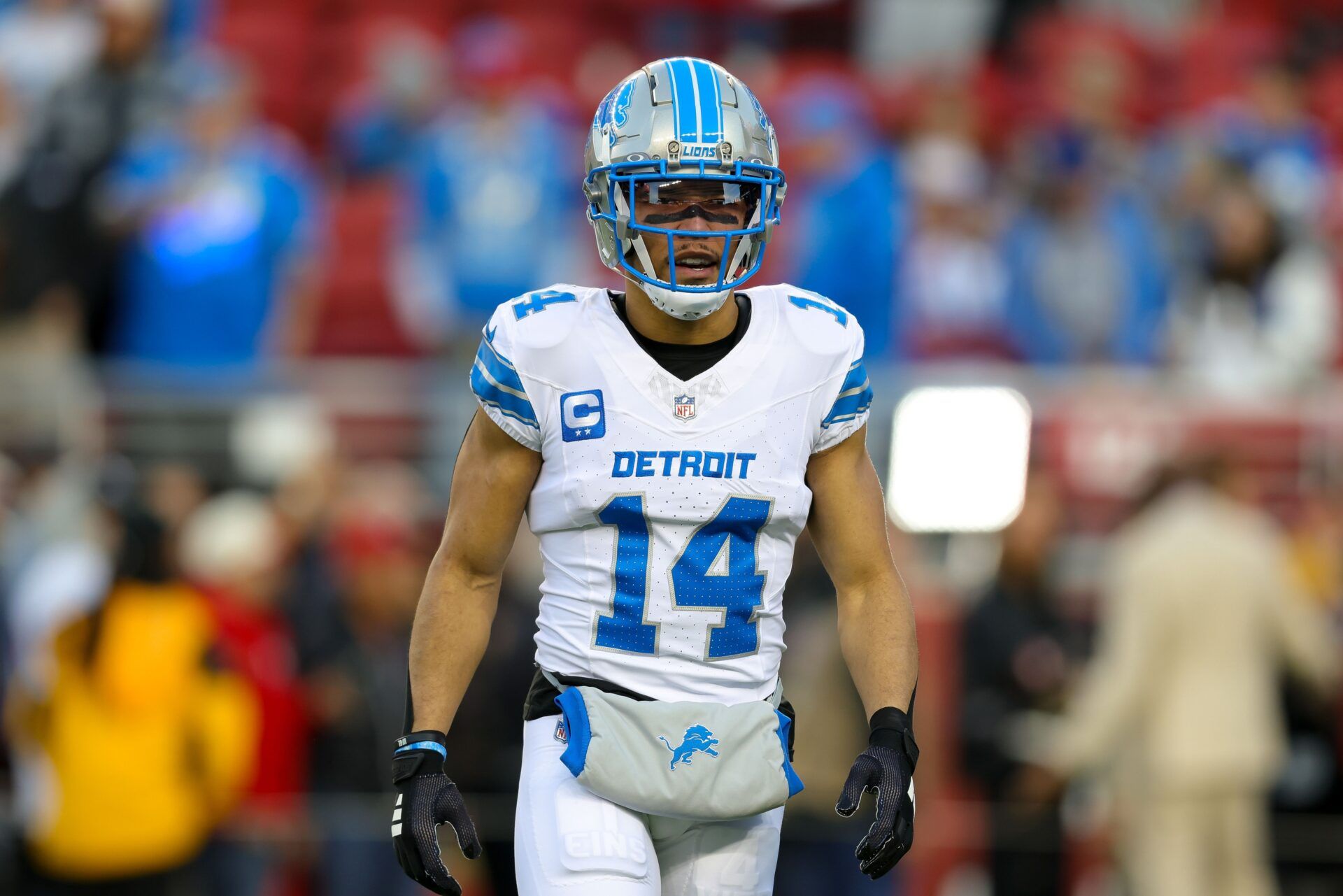 Detroit Lions wide receiver Amon-Ra St. Brown (14) during the game against the San Francisco 49ers at Levi's Stadium.