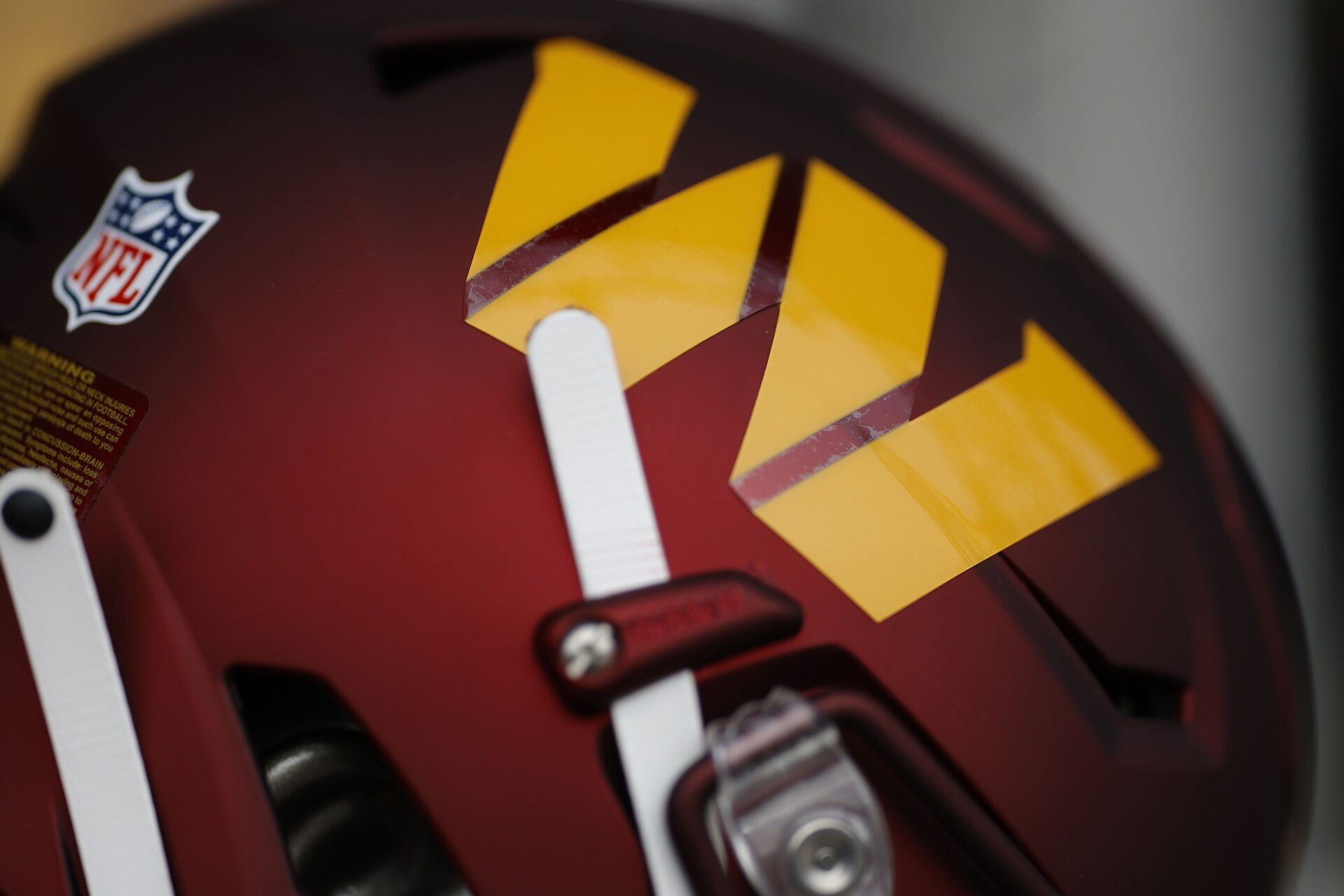 A detailed view of a new uniform during a press conference revealing the Washington Commanders as the new name for the formerly named Washington Football Team at FedEx Field.