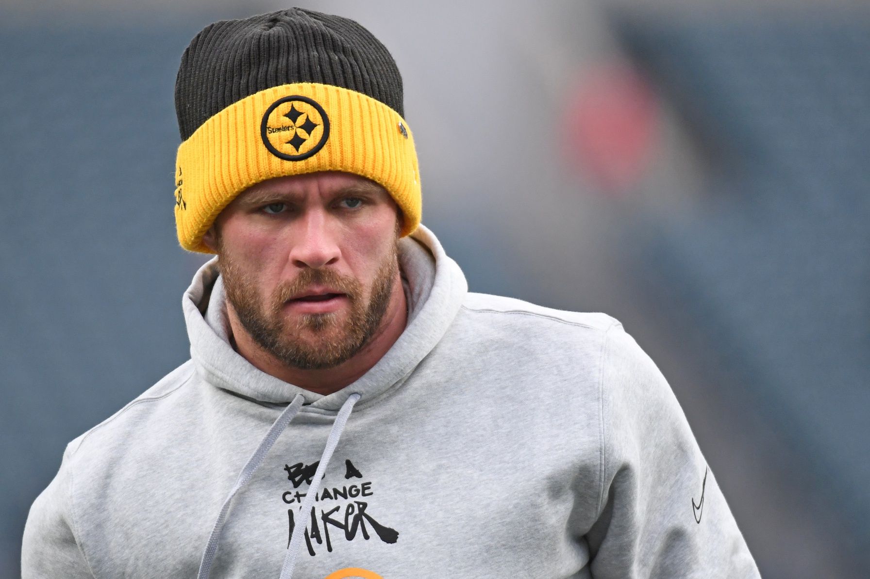 Pittsburgh Steelers linebacker T.J. Watt (90) during warmups against the Philadelphia Eagles at Lincoln Financial Field.