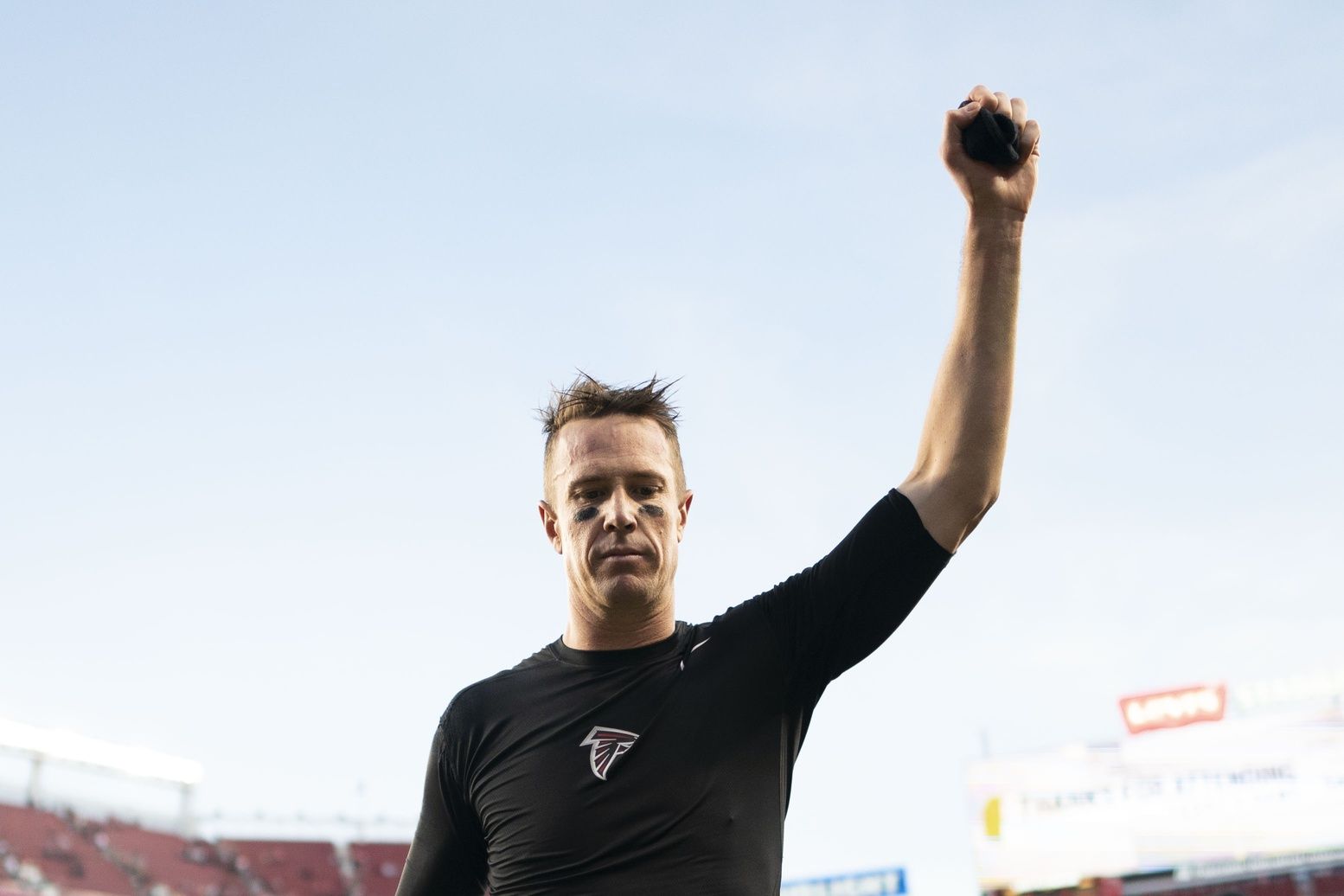 Atlanta Falcons quarterback Matt Ryan (2) celebrates after the game against the San Francisco 49ers at Levi's Stadium.
