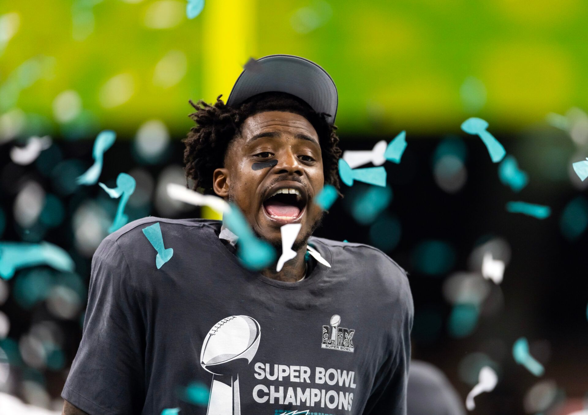 Philadelphia Eagles   safety C.J. Gardner-Johnson celebrates after defeating the Kansas City Chiefs in Super Bowl LIX at Ceasars Superdome.
