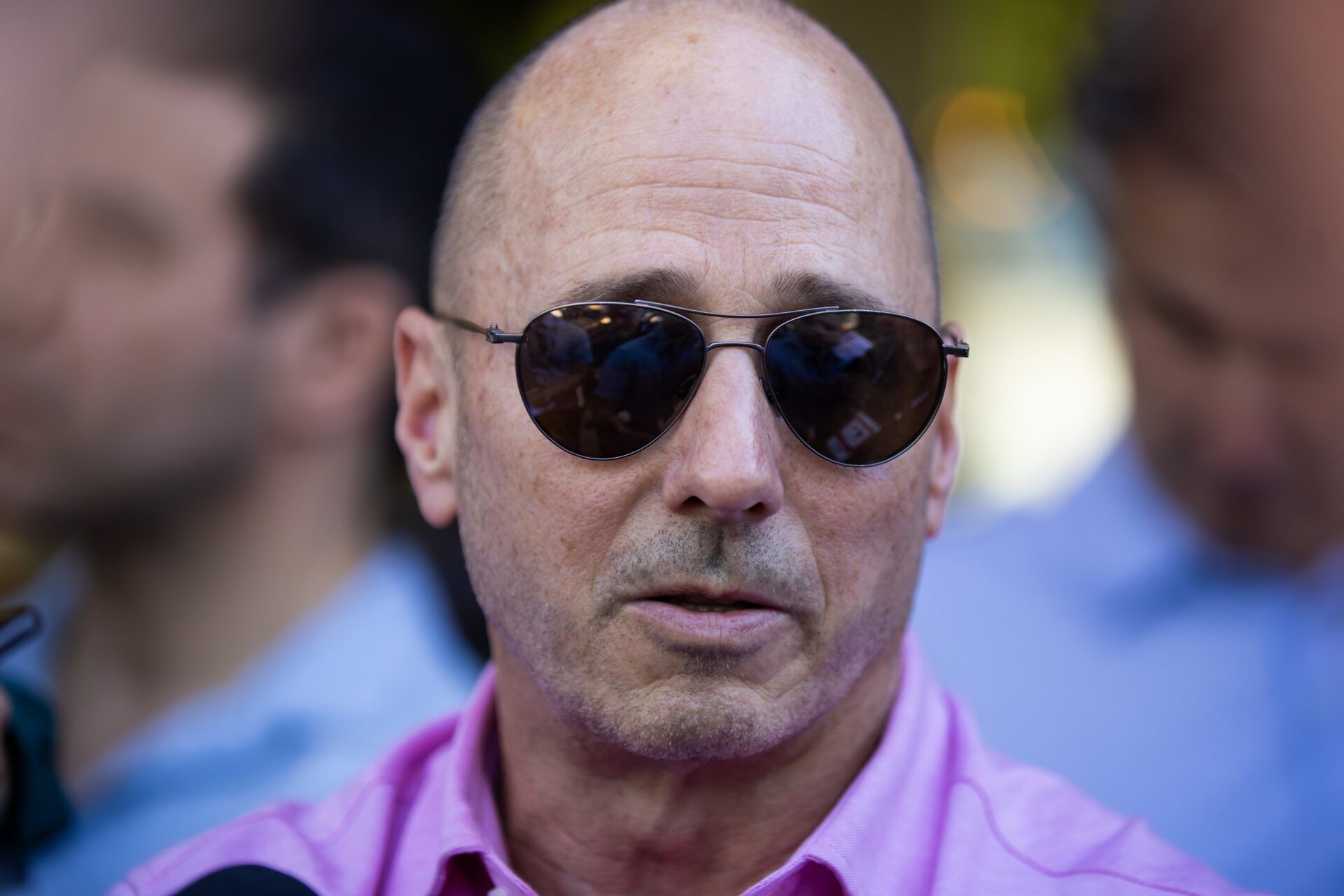 New York Yankees general manager Brian Cashman speaks to the media during the MLB General Manager's Meetings at Omni Scottsdale Resort & Spa.