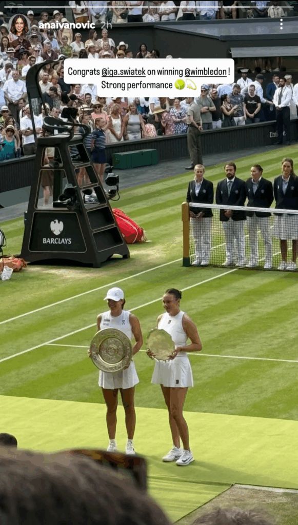 Ana Ivanović's Instagram story