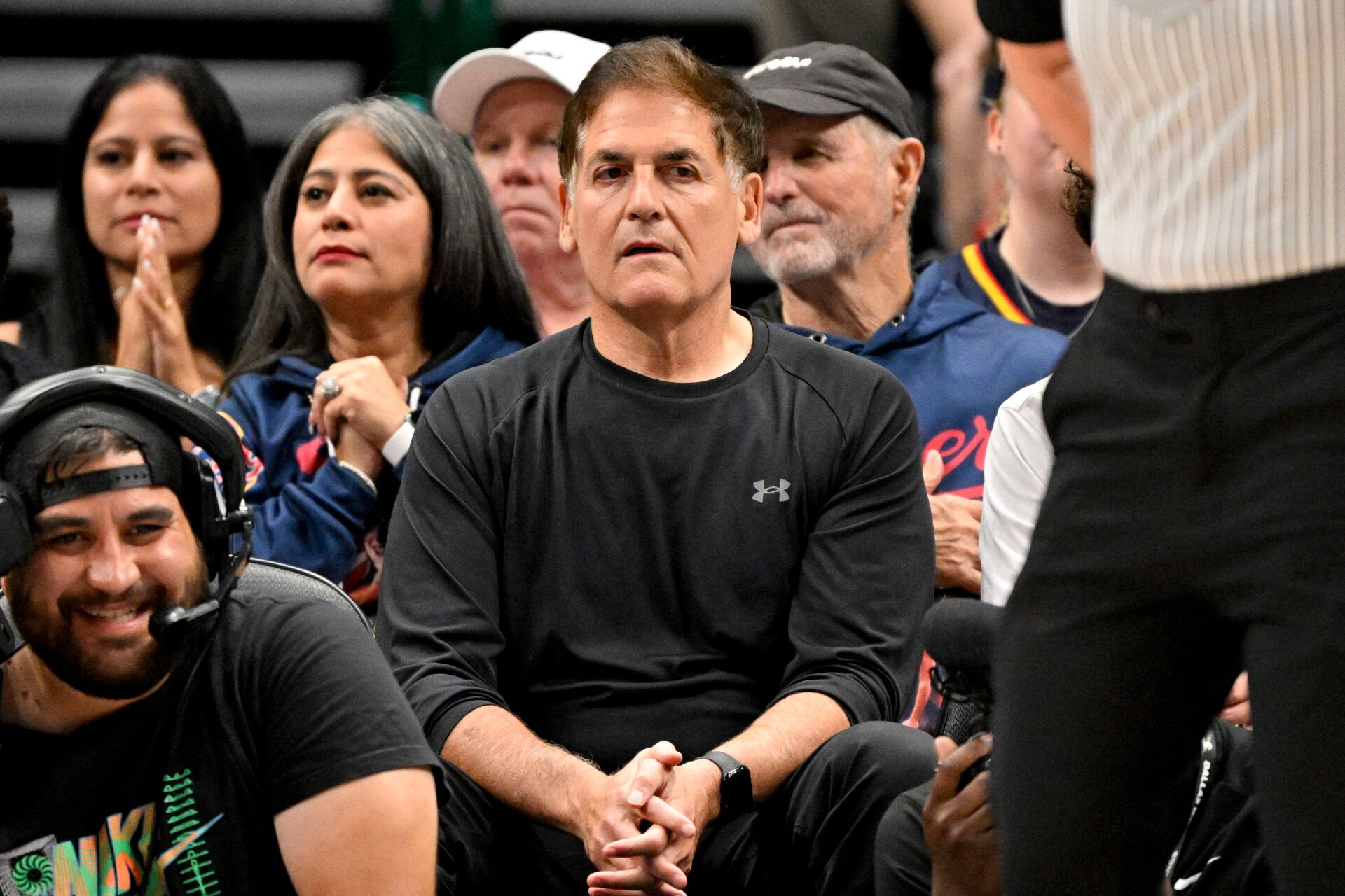 Dallas Mavericks minority owner Mark Cuban watches the game between the Dallas Wings and the Indiana Fever during the first quarter at the American Airlines Center.