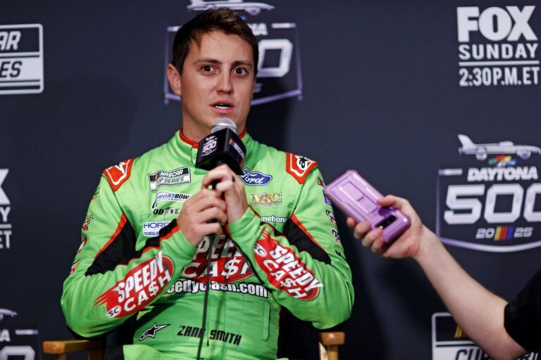 NASCAR Cup Series driver Zane Smith (38) during Daytona 500 media day at Daytona International Speedway.