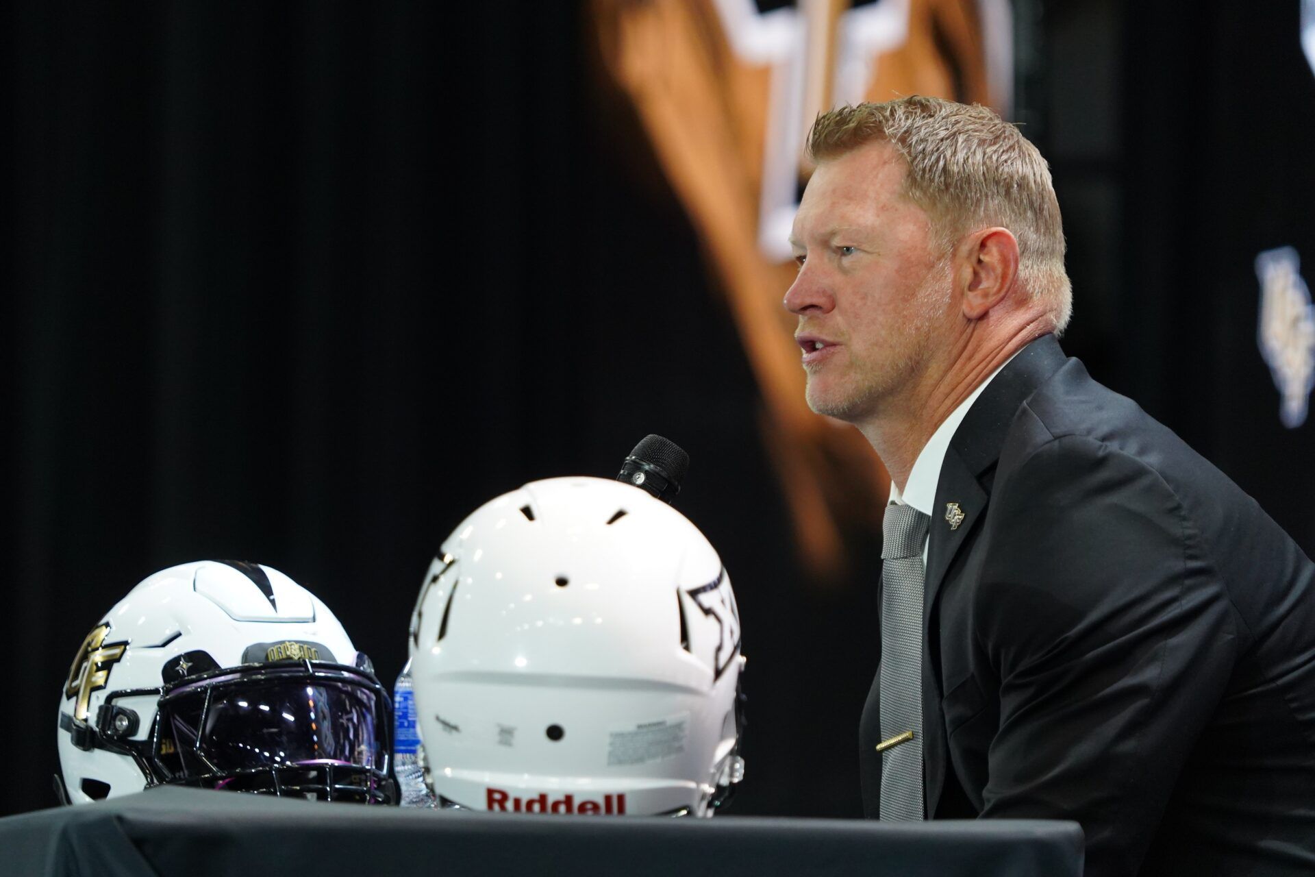 UCF head coach Scott Frost addresses the media during 2025 Big 12 Football Media Days at The Star.