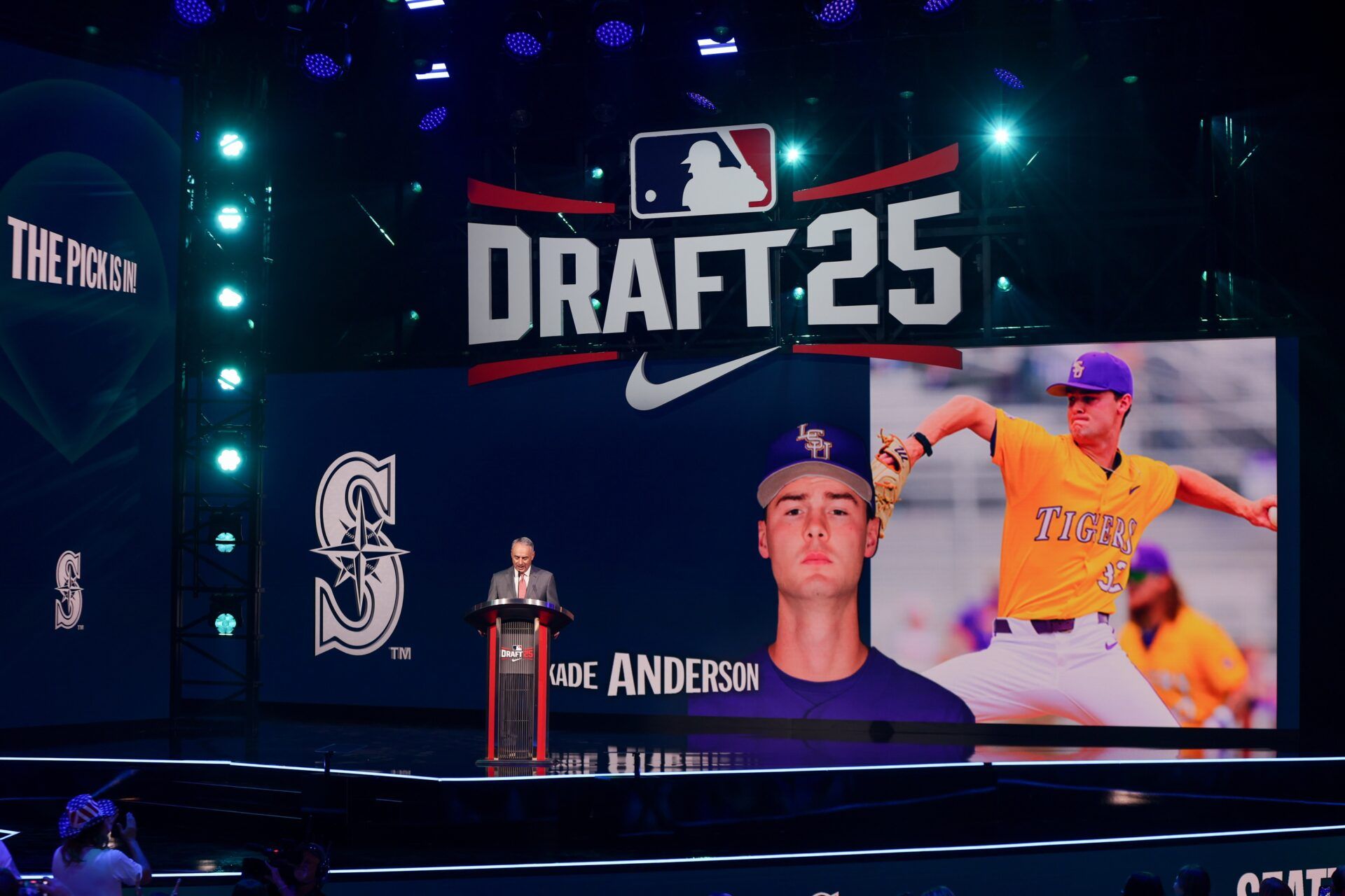 Kade Anderson is drafted by the Seattle Mariners with the third pick during the first round of the MLB Draft at The Coca-Cola Roxy.