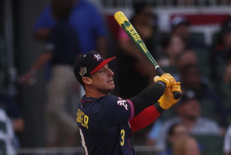Athletics designated hitter Brent Rooker (25) during the 2025 Home Run Derby at Truist Park.