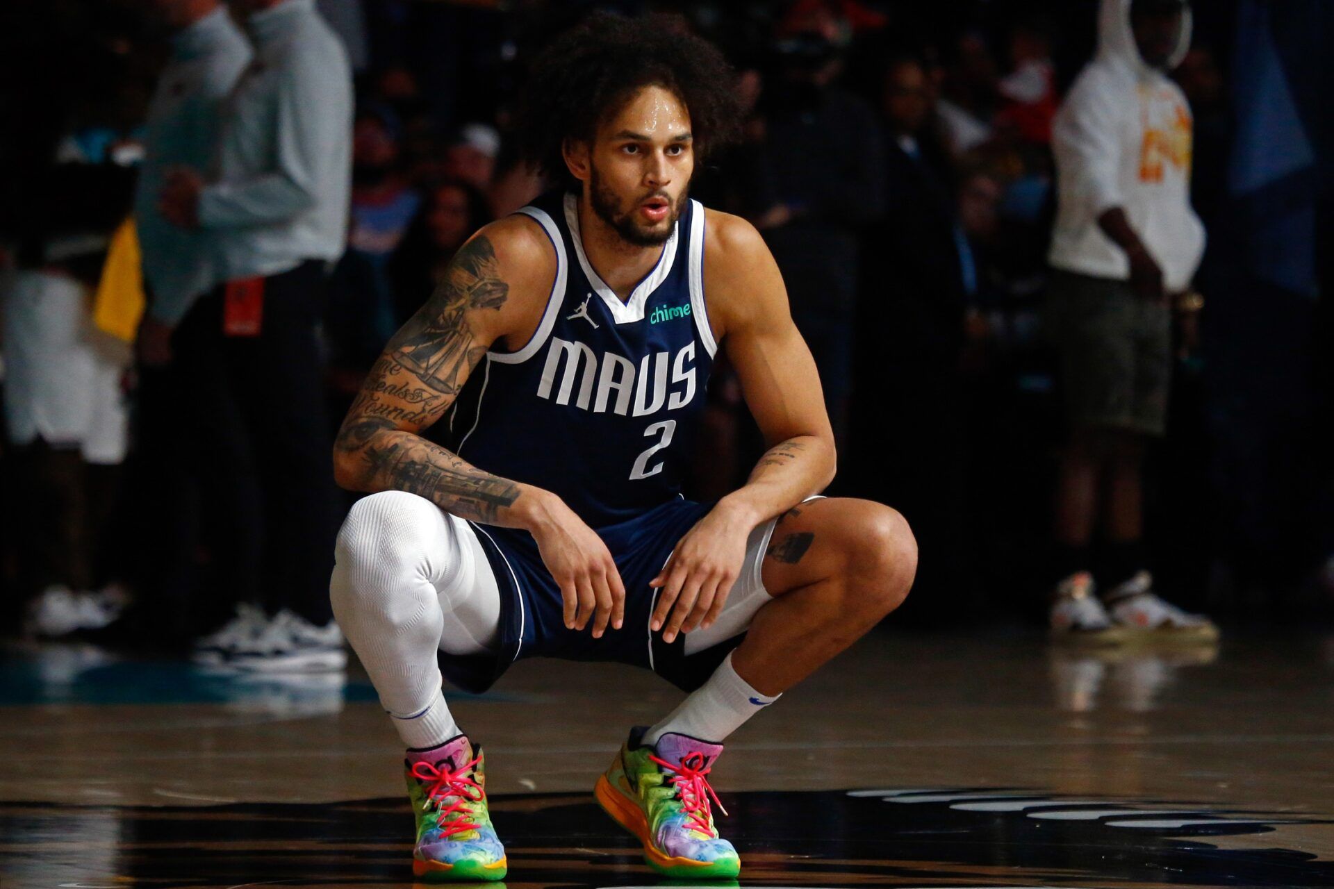 Dallas Mavericks center Dereck Lively II (2) stretches prior to the game against the Memphis Grizzlies at FedExForum.