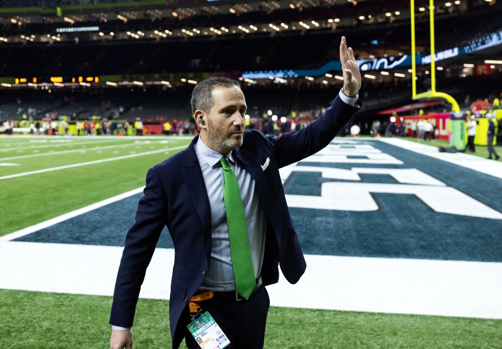 Philadelphia Eagles general manager Howie Roseman against the Kansas City Chiefs during Super Bowl LIX at Ceasars Superdome.