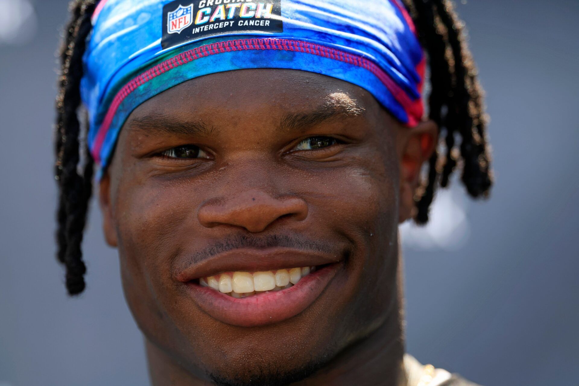Jacksonville Jaguars wide receiver Travis Hunter (12) speaks to members of the media during the second mandatory minicamp at Miller Electric Center Wednesday, June 11, 2025 in Jacksonville, Fla.