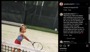 Source- Beatrice Bouchard's comment on her sister Eugenie Bouchard's Instagram post.