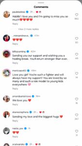 Ons Jabeur's Instagram post's comment section