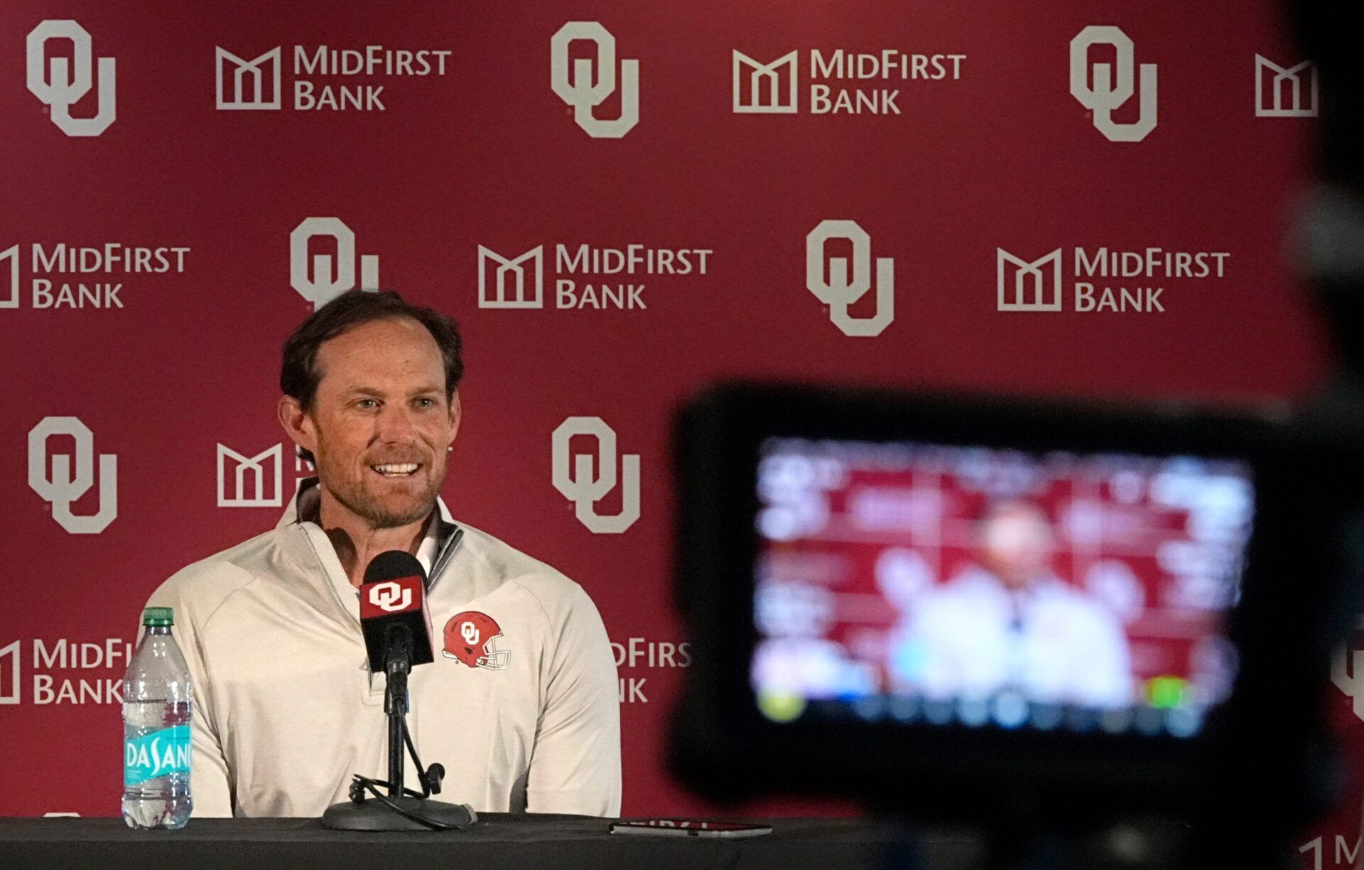 Oklahoma general manager Jim Nagy speaks to the media during the University of Oklahoma Sooners football spring press conference in Norman, Okla., Wednesday, March, 5, 2025.