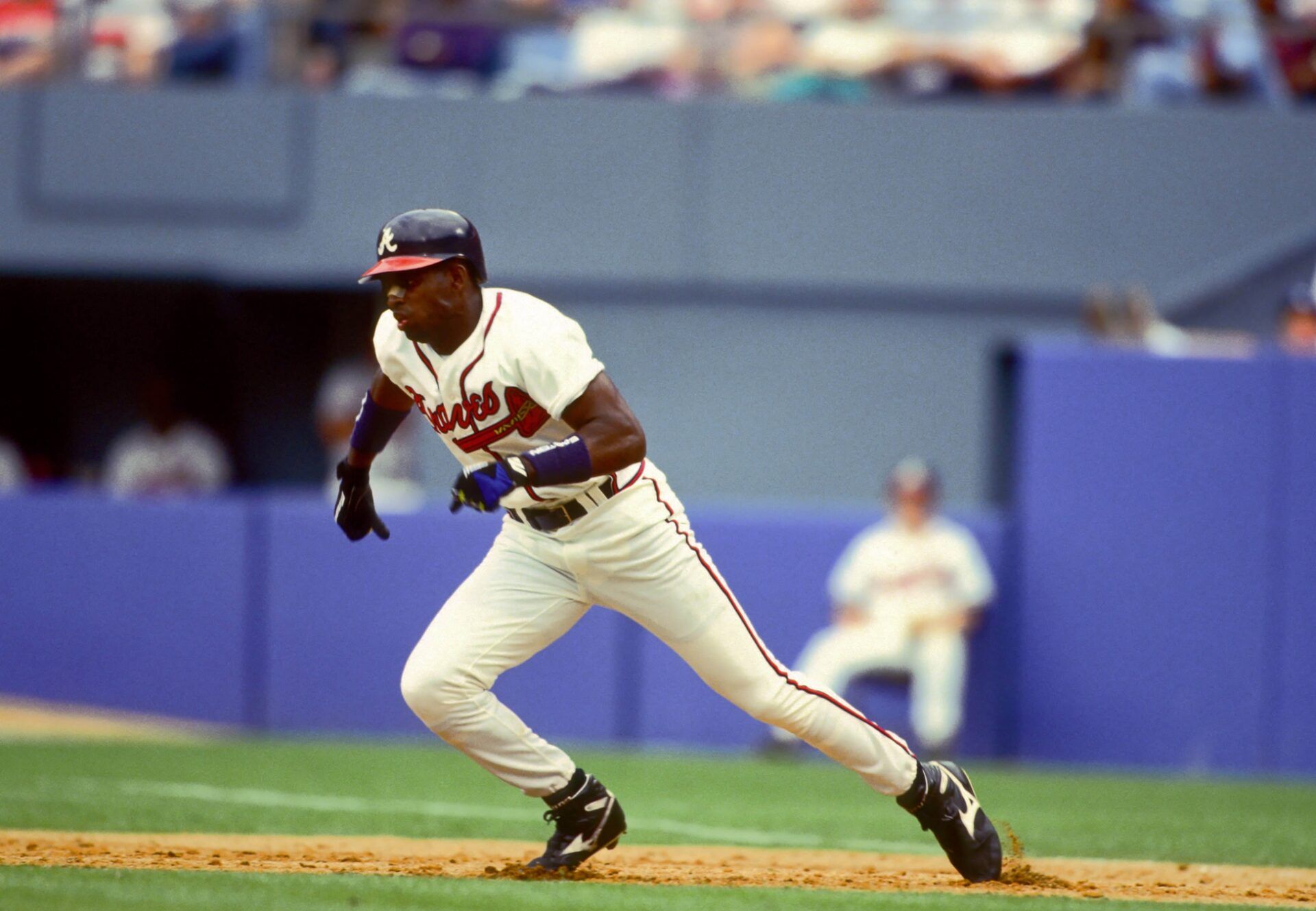 Unknown Date; Atlanta, GA, USA; FILE PHOTO; Atlanta Braves outfielder DEION SANDERS in action against the Los Angeles Dodgers at Fulton County Stadium during the 1991 season.