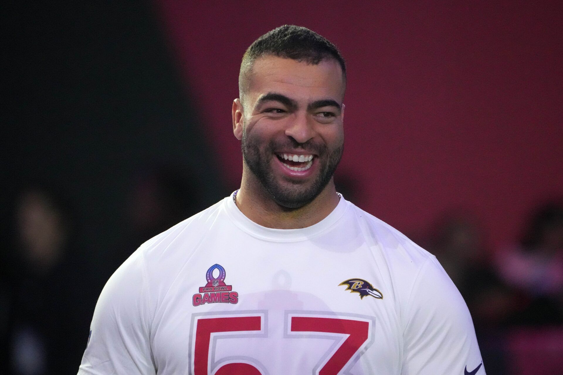 AFC linebacker Kyle Van Noy of the Baltimore Ravens during the Pro Bowl Skills Challenge at Nicholson Fieldhouse.