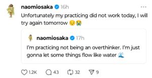 Naomi Osaka's post on Threads